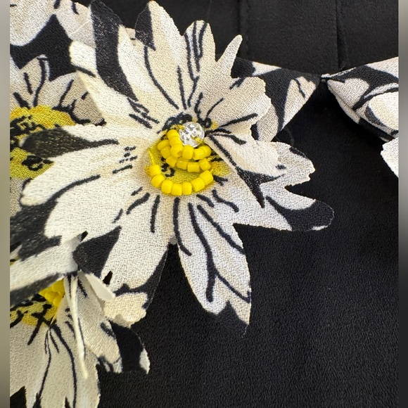 Anthropology Maeve Womens Black Daisy Top/Blouse Size 4 - Picture 8 of 11